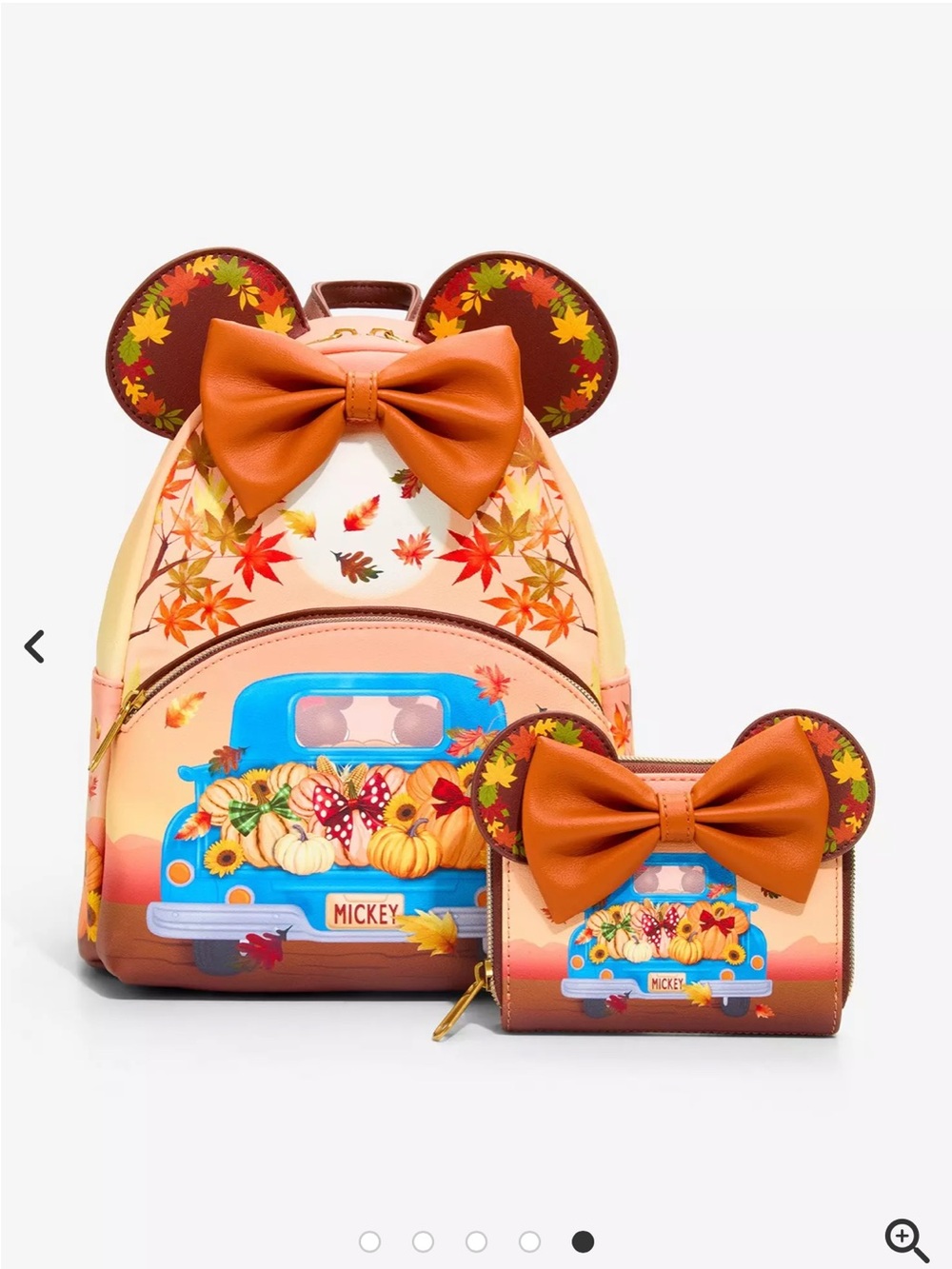 Loungefly Disney Minnie Mouse Fall Harvest Mini Backpack & Wallet